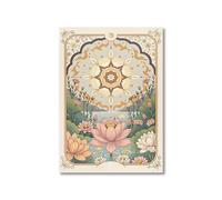 YONGKUIQMK Affiche murale céleste sur toile représentant le soleil, la lune et des fleurs, inspirée du tarot, for un salon moderne et une décoration spirituelle.(HY67-1,40x50cm Unframed)