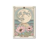 YONGKUIQMK Affiche murale céleste sur toile représentant le soleil, la lune et des fleurs, inspirée du tarot, for un salon moderne et une décoration spirituelle.(HY67-3,40x50cm Unframed)