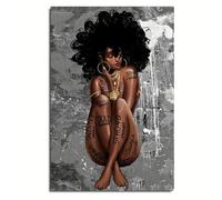 YONGKUIQMK Affiche murale minimaliste moderne représentant une reine noire africaine, impression sur toile HD, décoration for salon ou chambre à coucher(20x30cm NO FRAME)