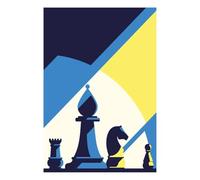 YONGKUIQMK Affiche vintage internationale d'échecs sur toile, idéale for décorer un salon, une chambre, une salle de jeux ou un club.(H,40x60cm Unframed)