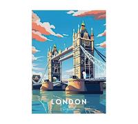 YONGKUIQMK Affiches en toile minimalistes, pont de la tour de Milan, côte d'or, australie, New York, aquarelle urbaine, décoration murale for la maison(A,30x40cm NO FRAME)