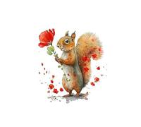 YONGKUIQMK Alpaga, écureuil, raton laveur, panda roux, renard, panda géant, aquarelle, tableau sur toile, affiche nordique, décoration murale(G,30x40cm No Frame)