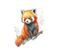 YONGKUIQMK Alpaga, écureuil, raton laveur, panda roux, renard, panda géant, aquarelle, tableau sur toile, affiche nordique, décoration murale(D,40x60cm No Frame)