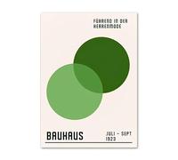 YONGKUIQMK Bauhaus - toile d'art mural avec galerie d'architecture Vintage verte, affiche imprimée d'images for décoration de maison(D,50X70 cm Unframed)