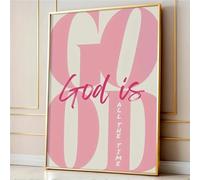 YONGKUIQMK Décoration murale chrétienne rose girly « Dieu est bon en tout temps » - Impressions sur toile - Affiches avec versets bibliques for la décoration intérieure(30X40cm No Frame)