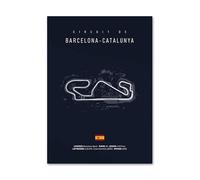 YONGKUIQMK Espagne Jerez formule 1 Circuit carte mur Art toile peinture affiches et impressions for décor de salon(B,50X70cm No Framed)