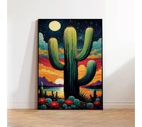 YONGKUIQMK Mexican Maestro Color Cactus Painting Flower Wall Art Prints Canvas Painting Poster Pictures For Living Room Home Decor(50x70cm NoFrame)