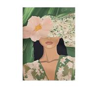 YONGKUIQMK Tableau abstrait représentant une danseuse, portrait minimaliste moderne de femme, peinture sur toile, affiche nordique for la décoration de chambre(L,40x60cm No Frame)