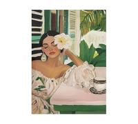 YONGKUIQMK Tableau abstrait représentant une danseuse, portrait minimaliste moderne de femme, peinture sur toile, affiche nordique for la décoration de chambre(I,40x60cm No Frame)