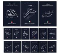 YONGKUIQMK Tableau sur toile du circuit de Formule 1 d'Imola à Monaco, art F1, affiches et impressions nordiques, décoration murale.(9460-06,30x40cm No Frame)