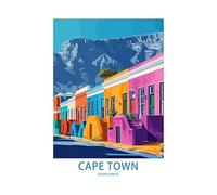 YONGKUIQMK Toile d'art mural aquarelle ville beauté lac Michigan S.Africa Paphos Luxembourg, affiche de peinture, décor de salle(E,30x40CM No Framed)