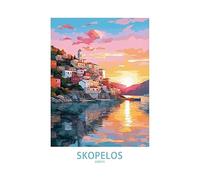 YONGKUIQMK Toile d'art mural aquarelle ville beauté lac Michigan S.Africa Paphos Luxembourg, affiche de peinture, décor de salle(H,20x30CM No Framed)