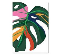 YONGKUIQMK Toile de peinture d'animaux Koala Jungle, affiches et imprimés, Art mural nordique, feuille de Monstera, photos, décoration de la maison(D,40x60cm No Frame)