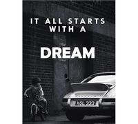 YONGKUIQMK Toile imprimée en noir et blanc, tout commence avec un rêve, affiche de peinture, tableau d'art mural, décoration de maison(50x70CM No Framed)