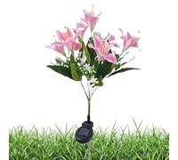 Yongmcxhhj Lampes solaires fleurs pour l'extérieur | Sept Têtes Lys Artificiel Éclairage Décor avec Piquet - Lumières solaires extérieures résistantes à l'eau - pour Mariage Balcon Allée Parc Terrasse