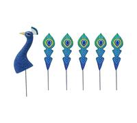 Yongmcxhhj Piquets De Jardin,Statue animalière pour la pelouse | avec Queue Amovible décoration de Jardin en métal - pour jardinière Cour pelouse Patio Massif de Fleurs aménagement paysager