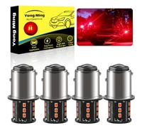 YONGMING 1157 P21/5W BAY15D LED Rouge, 12V Super Lumineux LED Tourner Frein Arrière Signal D'arrêt Lampe Ampoule 2057 2357 7528 Ampoule Led Pour RV, Moto, Voiture,Feu de frein, 4 Paquets