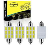 YONGMING Ampoule Led Voiture Interieur 39mm, c5w Lumiere Led Lights Anti Erreur, ampoule navette led 12V 240LM Blanche 6500K pour Voiture Dôme Carte Coffre Lumière de courtoisie, 4 Pièces