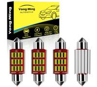 YONGMING Ampoule Led Voiture Interieur 39mm, c5w Lumiere Led Lights Anti Erreur, ampoule navette led 9-26V 400LM Blanche 6500K pour Voiture Dôme Carte Coffre Lumière de courtoisie, 4 Pièces