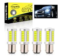 YONGMING Ampoule LED Voiture PY21W BAU15S 1156 Blanc Xenon 8000K 4PCS | Clignotant LED Haute Luminosité 33SMD, Compatible 9-26V, Installation Plug & Play, Faible Consommation Pour Auto