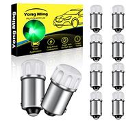 YONGMING Ampoules LED H6W T4W BA9S BA9 53 57 1895 64111 1891 LED Bub Vertes pour Eclairage de Plaque d'Immatriculation 12V Pack de 10