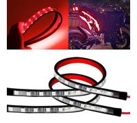 YONGMING Bande Flexible De LumièRe De Frein 12v Led, La Moto Universial A Mené Le Clignon D’ArrêT De Barre De Feu ArrièRe ArrièRe Pour Des Motos/VéHicules/Vtt/Scooters,2 Morceaux (Rouge)