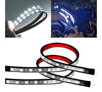 YONGMING Bande Flexible De LumièRe De Frein 12v Led, La Moto Universial A Mené Le Clignon D’ArrêT De Barre De Feu ArrièRe ArrièRe Pour Des Motos/VéHicules/Vtt/Scooters,2 Morceaux (Blanc)