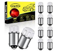 YONGMING H6W T4W BA9S BA9 Ampoules LED 53 57 1895 64111 1891 LED Bub pour Côté de Voiture Marqueur Dôme Carte Plaque D’immatriculation Lumières 12V,Rouge,Pack de 10