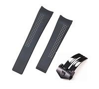 YONGNAGUI NASUNJIA 20mm 22mm Caoutchouc Silicone Sport Edition Watchband Compatible with Tag Heuer Série Homme Montre Bracelet Bracelet Bracelet Bracelet Poigne-Bracelet F1(with Black Clasp_22mm)