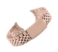 YONGNAGUI NASUNJIA Bande de Montre d'extrémité incurvée en Acier Inoxydable 13 17 18 19 20 21 21 22mm 5eads Métal Solide Montre Bracelet Bracelet Bracelet Tortue Boucle W Tool(Rose Gold_22mm)