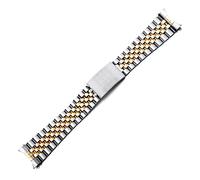 YONGNAGUI NASUNJIA Bande de Montre d'extrémité incurvée en Acier Inoxydable 13 17 18 19 20 21 21 22mm 5eads Métal Solide Montre Bracelet Bracelet Bracelet Tortue Boucle W Tool(Silver Gold_13mm)