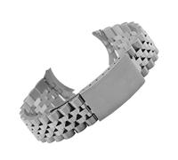 YONGNAGUI NASUNJIA Bande de Montre d'extrémité incurvée en Acier Inoxydable 13 17 18 19 20 21 21 22mm 5eads Métal Solide Montre Bracelet Bracelet Bracelet Tortue Boucle W Tool(Silver_22mm)
