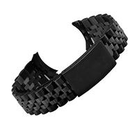 YONGNAGUI NASUNJIA Bande de Montre d'extrémité incurvée en Acier Inoxydable 13 17 18 19 20 21 21 22mm 5eads Métal Solide Montre Bracelet Bracelet Bracelet Tortue Boucle W Tool(Black_21mm)