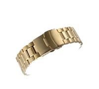 YONGNAGUI NASUNJIA Bracelet De Montre À Extrémité Incurvée 18mm 20mm 22mm 24mm Bracelet De Montre De Remplacement Fermoir Sécurisé Bracelet En Acier Inoxydable Bracelet Avec Broches(Gold,20mm)