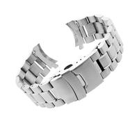 YONGNAGUI NASUNJIA Bracelet De Montre À Extrémité Incurvée 18mm 20mm 22mm 24mm Bracelet De Montre De Remplacement Fermoir Sécurisé Bracelet En Acier Inoxydable Bracelet Avec Broches(Silver,18mm)