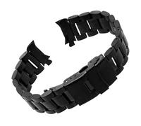 YONGNAGUI NASUNJIA Bracelet De Montre À Extrémité Incurvée 18mm 20mm 22mm 24mm Bracelet De Montre De Remplacement Fermoir Sécurisé Bracelet En Acier Inoxydable Bracelet Avec Broches(Black,22mm)