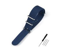 YONGNAGUI NASUNJIA Bracelet de montre côtelé 16 mm, 20 mm, 22 mm, 18 mm, 19 mm, 24 mm, en nylon robuste, style rétro, tressé, en tissu balistique(BLUE,18mm)