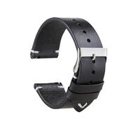 YONGNAGUI NASUNJIA Bracelet De Montre En Cuir Ciré À L'huile, 18mm, 20mm, 22mm, Noir, Bleu, Vert, Marron, Vintage, Bracelet De Montre De Remplacement, Accessoires(Black,18mm)