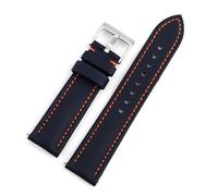 YONGNAGUI NASUNJIA Bracelet De Montre En Cuir De Vache + Oxford, En Toile, 18mm, 19mm, 20mm, 21mm, 22mm, 23mm, 24mm, For Hommes Et Femmes, Étanche(Blue-orange line,20mm)
