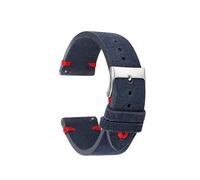 YONGNAGUI NASUNJIA Bracelet De Montre En Cuir Suédé Bracelets De Montre Ceintures 18mm 20mm 22mm Bracelet De Montre For Hommes Femmes(Blue-Red Line,24mm)