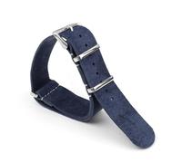 YONGNAGUI NASUNJIA Bracelet De Montre En Cuir Suédé, Souple, 18mm, 20mm, 22mm, 24mm, Ceinture De Remplacement, Boucle Carrée Argentée, Accessoires De Montre(Blue,20mm)