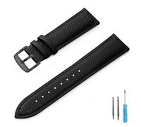 YONGNAGUI NASUNJIA Bracelet de montre en cuir véritable 12 mm, 14 mm, 16 mm, 18 mm, 20 mm, 22 mm, for homme et femme(Black-BK,12mm)