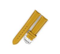 YONGNAGUI NASUNJIA Bracelet De Montre En Cuir Véritable 18mm 19mm 20mm 22mm, Motif Litchi Rétro, Couche Supérieure En Cuir De Vache, Bracelet De Montre For Hommes Et Femmes(Yellow,20mm)