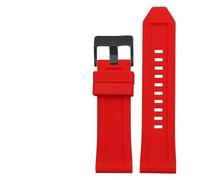 YONGNAGUI NASUNJIA Bracelet en caoutchouc Silicone Bande de montre 24mm 26mm 28mm Compatible avec Diesel DZ4496 DZ4427 DZ4487 DZ4323 DZ4318 DZ4305 Sangle de montres for hommes(Red black buckle,26mm)