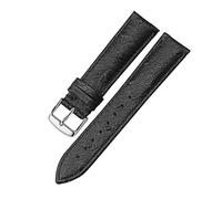 YONGNAGUI NASUNJIA Bracelet en cuir véritable modèle d'autruche 12 13 14 15 16 17 18 19 20 21 22 Bracelet vert rouge 24mm Compatible avec Tissot Dw Chaîne de montres MIDO CK(BLACK WHITE,21mm)