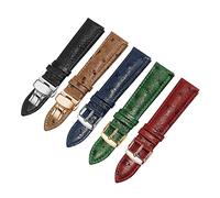 YONGNAGUI NASUNJIA Bracelet en cuir véritable modèle d'autruche 12 13 14 15 16 17 18 19 20 21 22 Bracelet vert rouge 24mm Compatible avec Tissot Dw Chaîne de montres MIDO CK(Darkblue Black,24mm)