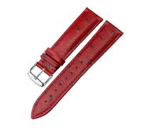 YONGNAGUI NASUNJIA Bracelet en cuir véritable modèle d'autruche 12 13 14 15 16 17 18 19 20 21 22 Bracelet vert rouge 24mm Compatible avec Tissot Dw Chaîne de montres MIDO CK(White Black,20mm)