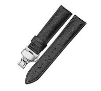YONGNAGUI NASUNJIA Bracelet en cuir véritable modèle d'autruche 12 13 14 15 16 17 18 19 20 21 22 Bracelet vert rouge 24mm Compatible avec Tissot Dw Chaîne de montres MIDO CK(Blue White,16mm)