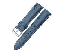 YONGNAGUI NASUNJIA Bracelet en cuir véritable modèle d'autruche 12 13 14 15 16 17 18 19 20 21 22 Bracelet vert rouge 24mm Compatible avec Tissot Dw Chaîne de montres MIDO CK(Black Gray,14mm)