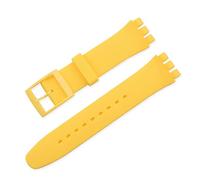 YONGNAGUI NASUNJIA Bracelet en silicone couleur bonbon compatible avec Swatch 12 mm 16 mm 17 mm 19 mm 20 mm Transparent Bracelet de remplacement de mode Accessoires de montre(Yellow,17mm)